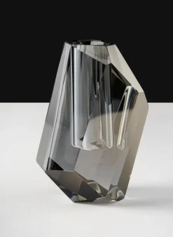 6in Tall Krustallos Luxe Chiseled Crystal Glass Vase