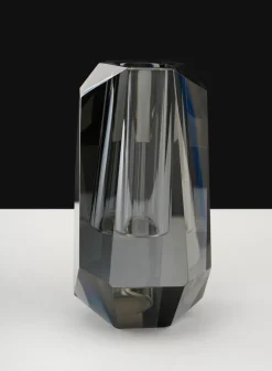 6in Tall Krustallos Luxe Chiseled Crystal Glass Vase