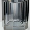 5in Tall Krustallos Luxe Smoke Gray Crystal Glass Candle Holder