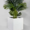 19.75in Tall Kyvika Matte White Fiber Stone Square Pot