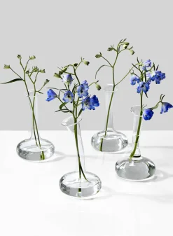 5.5in Tall Lampoon Glass Bud Vase, Set of 4
