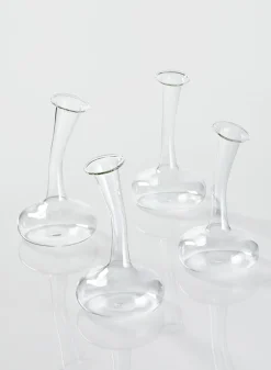 5.5in Tall Lampoon Glass Bud Vase, Set of 4