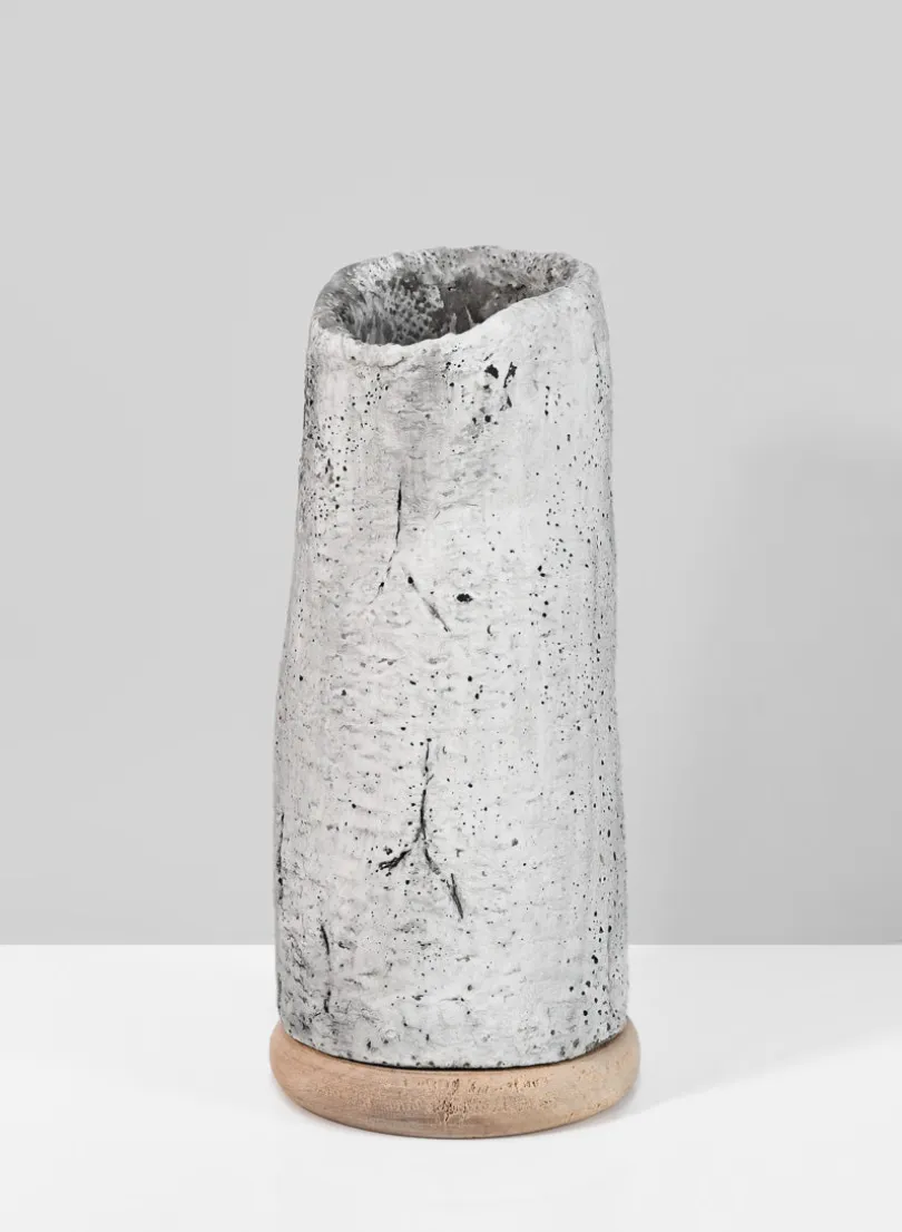8in Tall Lava Cement Vase