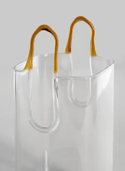 6.5in Tall Le Sac Bag Glass Vase, Mini
