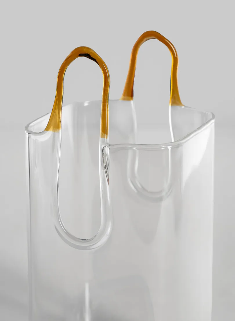 6.5in Tall Le Sac Bag Glass Vase, Mini