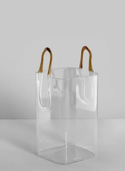 6.5in Tall Le Sac Bag Glass Vase, Mini