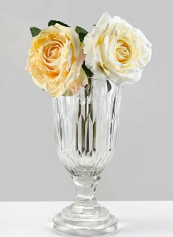 9.5in Tall Limoge Etched Glass Urn