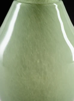 10in Tall Lucerne Jade Green Hand Blown Glass Vase