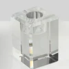 2in Tall Luxe Crystal Block Taper Glass Holder