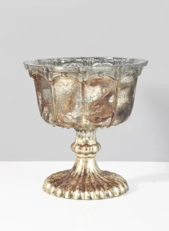 5in Tall Marie Antoinette Vintage Glass Flower Compote
