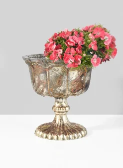 5in Tall Marie Antoinette Vintage Glass Flower Compote