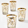 3.5in Tall Marrakesh Gold Glass Votive Holder, Set of 4