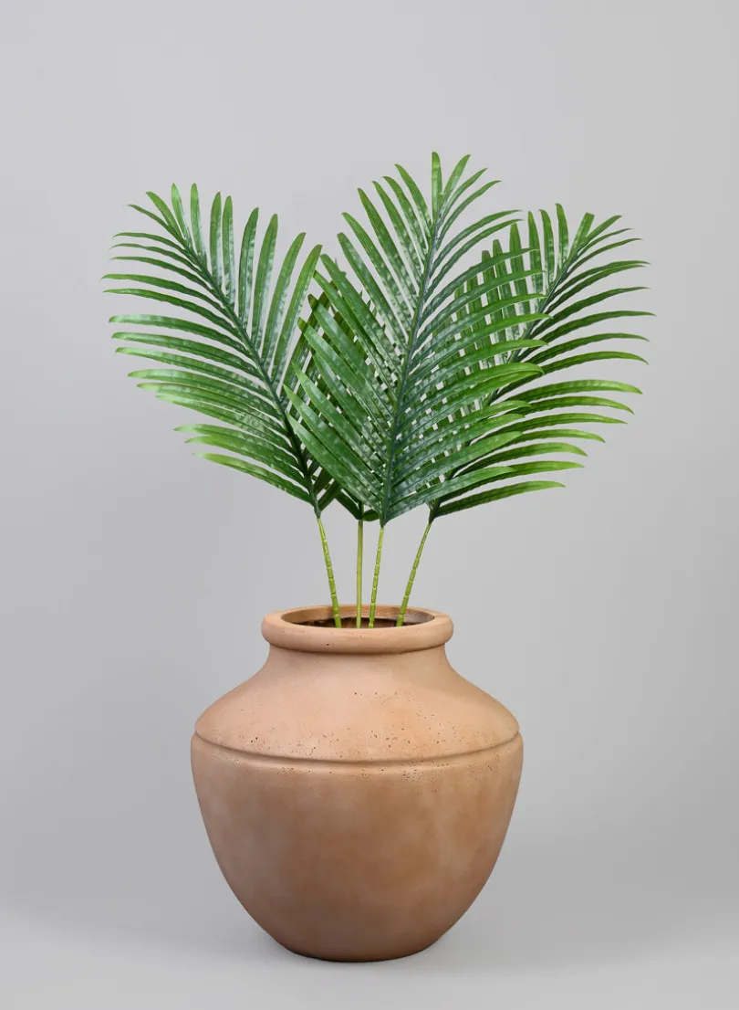 16in Tall Matka Lava Concrete Terracotta Look Low Jar Planter