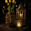 5in Tall Mexican Green Glass Votive Holder