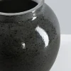10.5in Tall Migos Gloss Black Ceramic Vase
