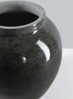 10.5in Tall Migos Gloss Black Ceramic Vase