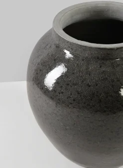 10.5in Tall Migos Gloss Black Ceramic Vase