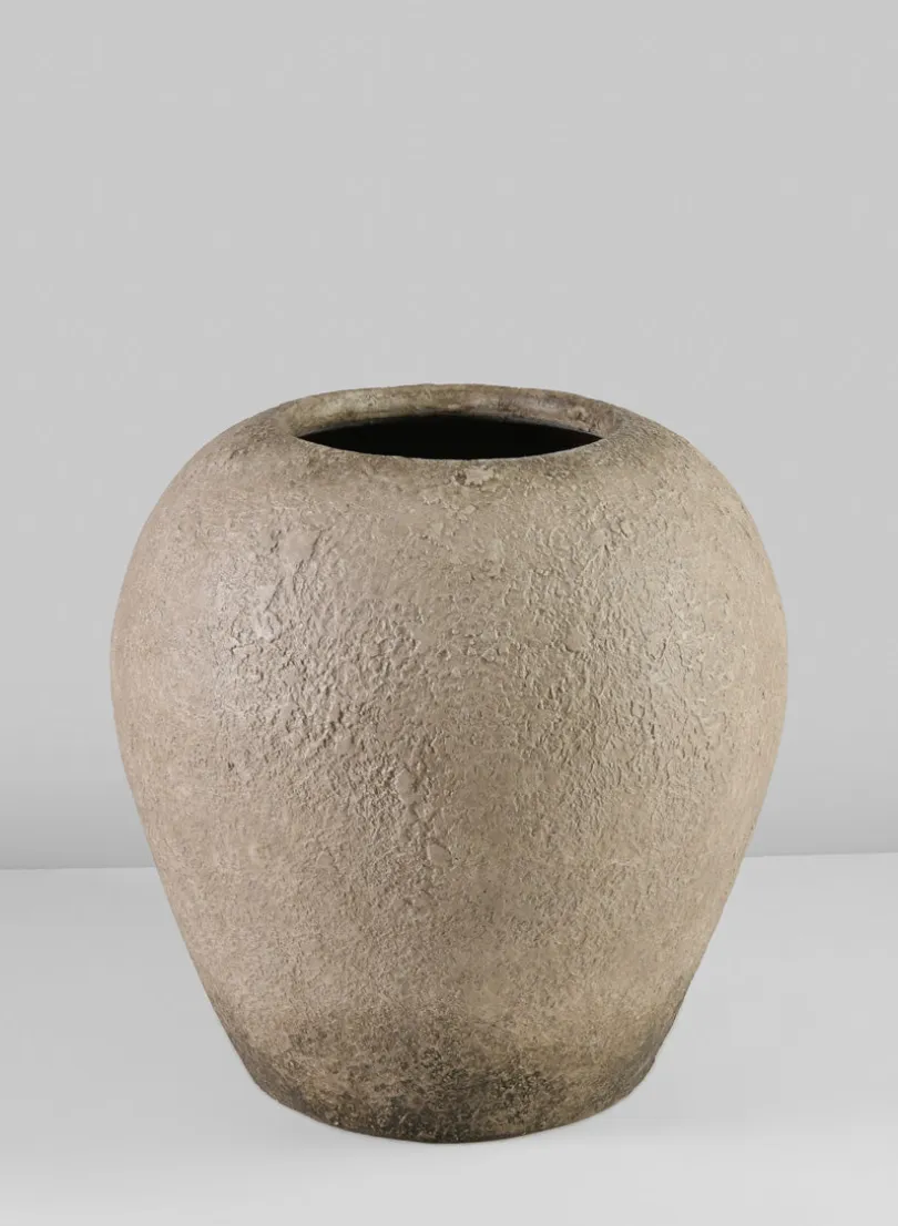 10.5in Tall Miko Rustic Beige Vase