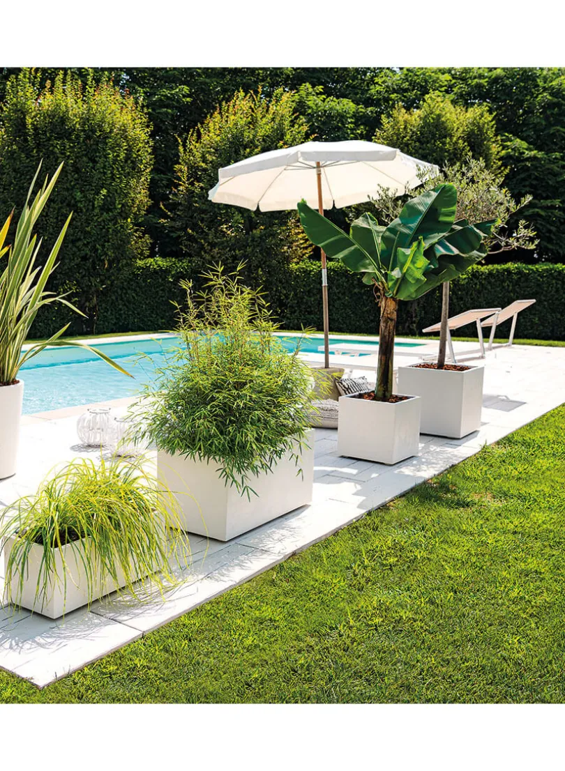 19.5in Tall Millennium Pearl Cube Planter