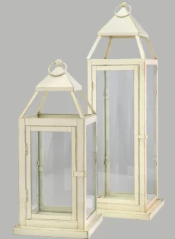 16in Tall Montmartre Aged White Lantern