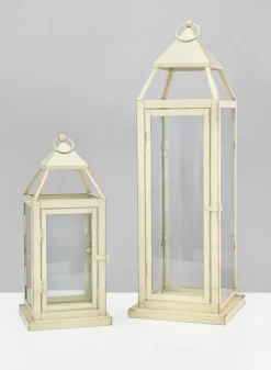 24in Tall Montmartre Aged White Lantern