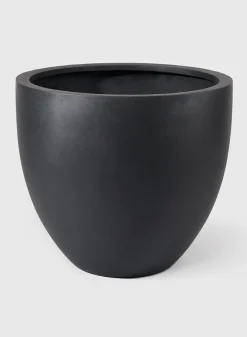 18in Tall Morelia Round Black Fiberstone Pot