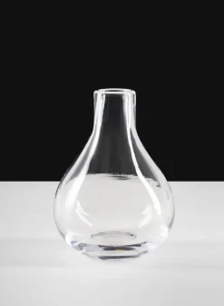 7.5in Tall Muran Clear Hand Blown Deco Glass Vase
