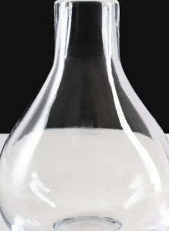7.5in Tall Muran Clear Hand Blown Deco Glass Vase