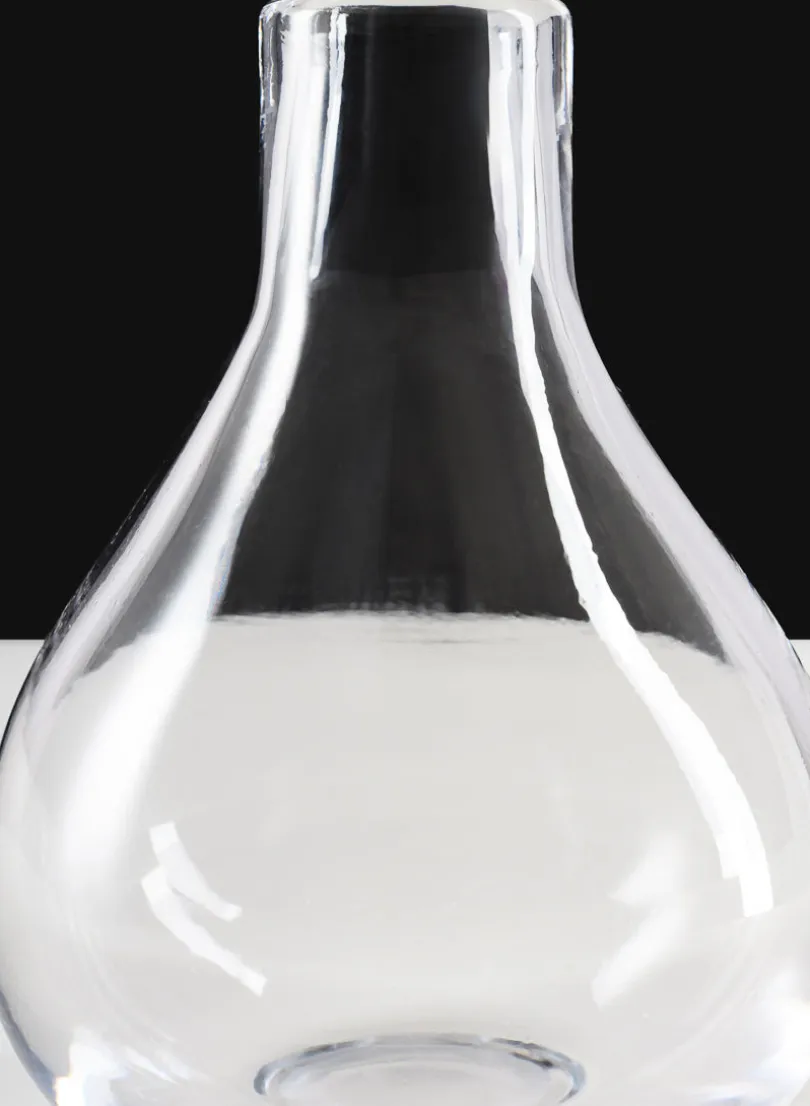 7.5in Tall Muran Clear Hand Blown Deco Glass Vase