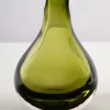 5.5in Tall Muran Green Glow Hand Blown Deco Glass Vase
