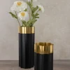 7.75in Tall Narita Black and Gold Stainless Steel Vase
