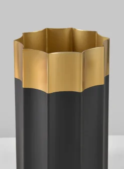7.75in Tall Narita Black and Gold Stainless Steel Vase