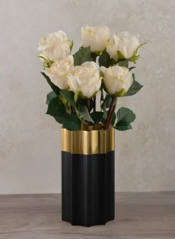7.75in Tall Narita Black and Gold Stainless Steel Vase