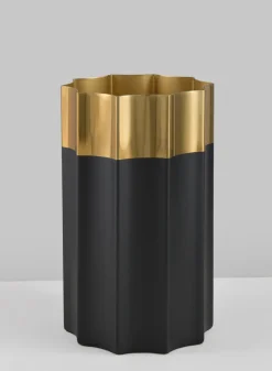 7.75in Tall Narita Black and Gold Stainless Steel Vase