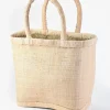 16in Tall Natural Raffia Bag with Natural Border