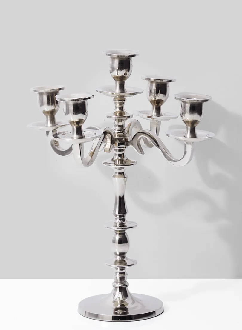 14in Tall Nickel Candelabra