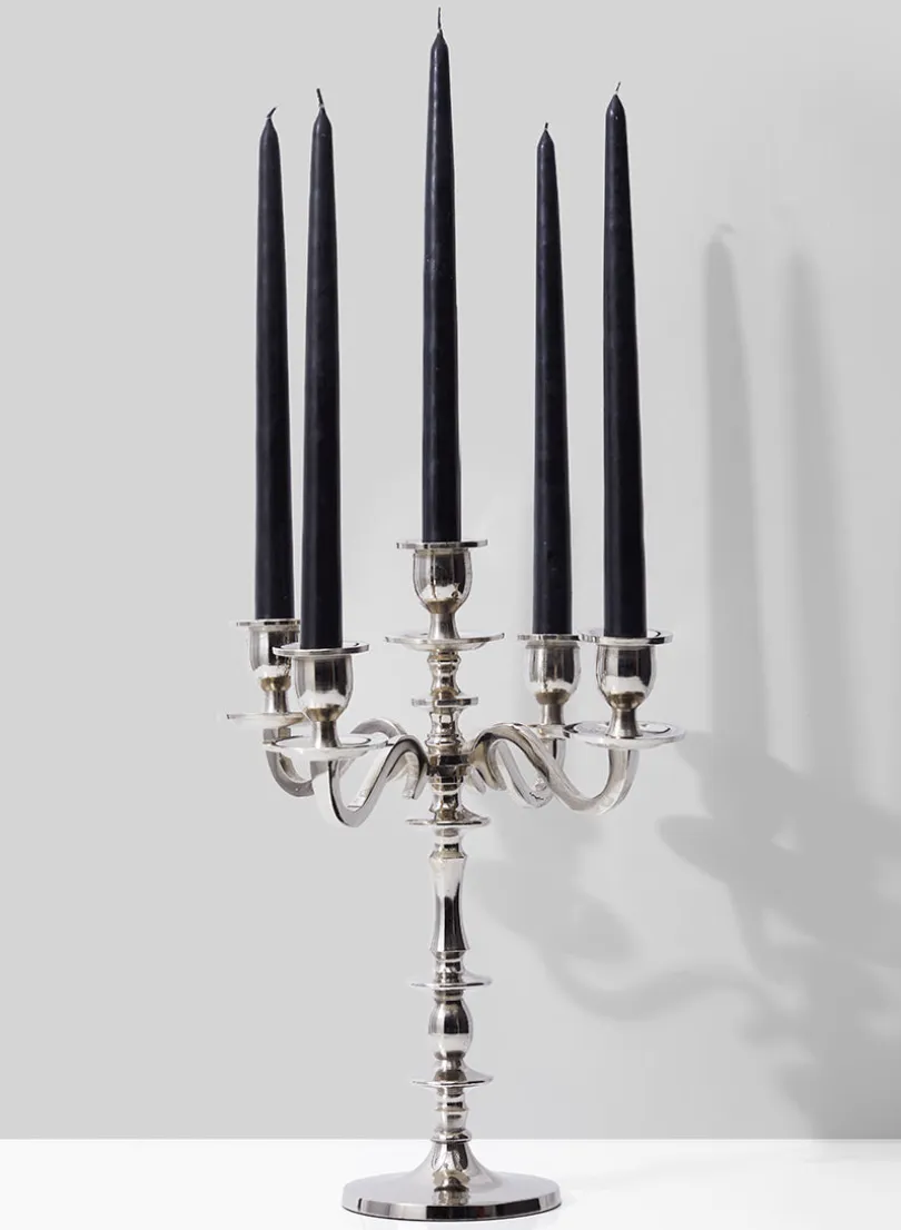 14in Tall Nickel Candelabra