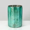 6in Tall Norvege Antique Teal Glass Vase