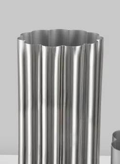 9.75in Tall Nuage Silver Stainless Steel Vase
