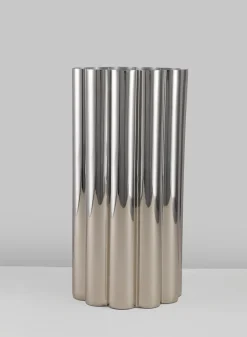9.75in Tall Nuage Silver Stainless Steel Vase