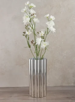 9.75in Tall Nuage Silver Stainless Steel Vase