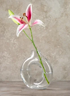 8in Tall Obelisk Deco Glass Vase