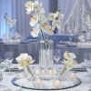 12in Tall Octagonal Centerpiece Crystal Glass Vase