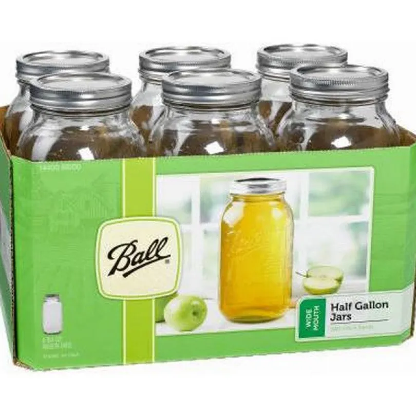 9.5in Tall of 1/2 Glass Gallon Mason Canning Jar With Lid