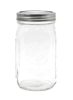 6.5in Tall of 1 Quart Ball Wide Mouth Mason Canning Glass Jar