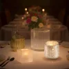 3.25in Tall Ola Pleated Glass Candleholder, Small, Set of 4