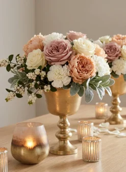 5in Tall Ombre Gold Frost Balloon Glass Vase