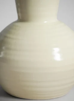 8in Tall Opla White Deco Ceramic Vase