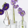 6.5in Tall Optical Glass Cylinder Bud Vase, Set of 6
