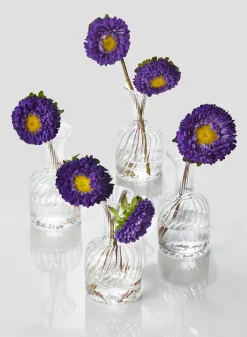 4in Tall Optical Glass Cylinder Bud Vase, Set of 4